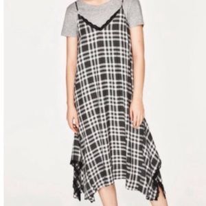 Zara Black & White Plaid Dress